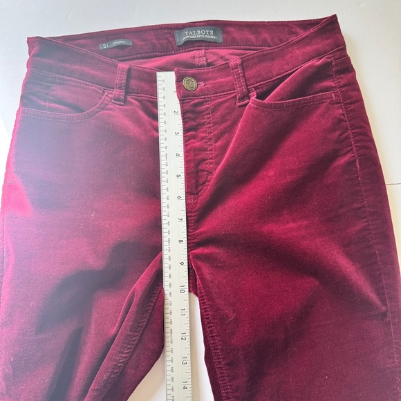 Talbots Flawless Five Pocket Corduroy Straight Leg Wine Pants Trousers Jegging 2 - Picture 8 of 15